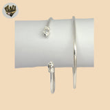 (2-0674) Plata de ley 925 - Brazalete con nudo de 2,5 mm - 2,1/2"