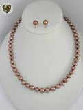 (MSET-52) Gold Laminate - 8mm Mallorca Pearls Set - BGF