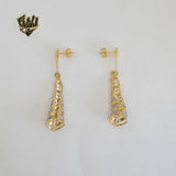 (1-1209-6) Gold Laminate - Two Tones Long Earrings - BGF