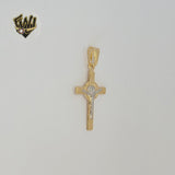 (1-2276-1) Gold Laminate - Two Tones Cross Pendant - BGF