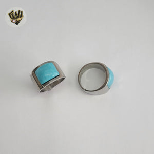 (4-0078) Acero inoxidable - Anillo para hombre con circonitas talladas.