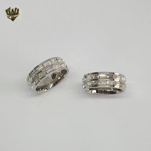 (4-0034) Stainless Steel - Zircon Band Ring.