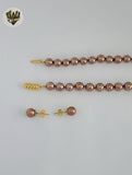 (MSET-52) Gold Laminate - 8mm Mallorca Pearls Set - BGF