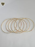 (1-4017) Gold Laminate - 2mm Three Tone Bangles - Dozen - BGO