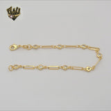 (1-0699-1) Gold Laminate - Paper Clip Link Heart Zircon Bracelet - BGF