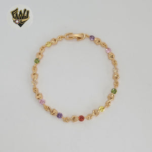 (1-60087) Laminado de oro - Brazalete multicolor de 5 mm - 7,5" - BGO