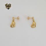 (1-1126-1) Gold Laminate - Heart Long Earrings - BGO