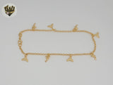 (1-0241) Gold Laminate - Charm Anklet - 9.5" - BGF