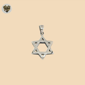 (2-1130) 925 Sterling Silver - Star of David Pendant.