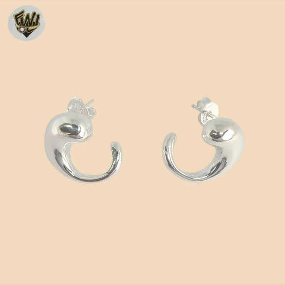 (2-3243) 925 Sterling Silver - Stud Drop Earrings.