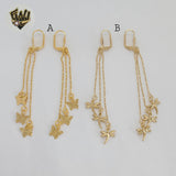 (1-1235-2) Gold Laminate - Long Earrings - BGF