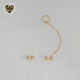 (1-1240-3) Gold Laminate - Zircon Ball Cuff Earrings - BGF