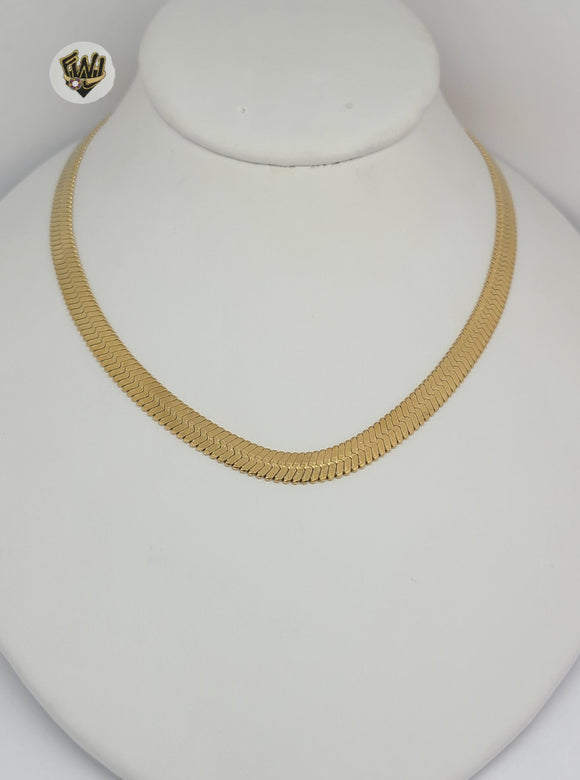 (4-7055) Stainless Steel - 7mm Herringbone Necklace - 16