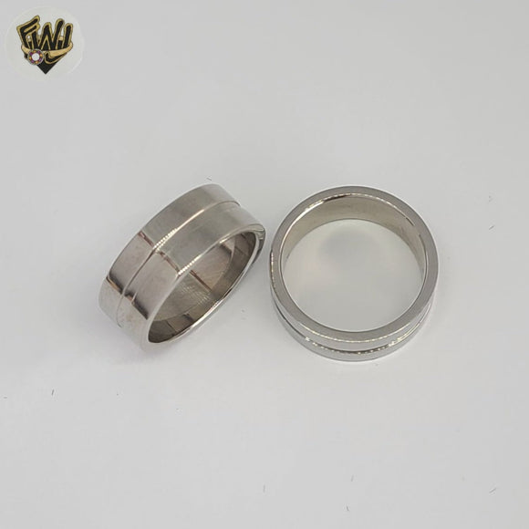 (4-0078) Acero inoxidable - Anillo para hombre con circonitas talladas.