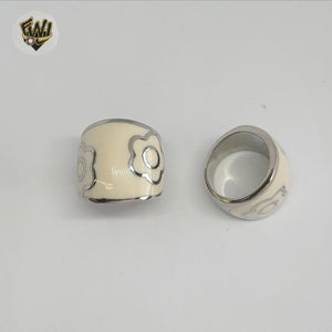 (4-0068) Stainless Steel - Flower Ring.