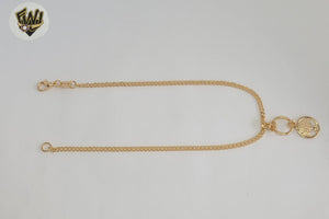 (1-0180) Gold Laminate - 2mm Link Tree Anklet - 10" - BGF