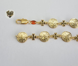 (1-0835) Gold Laminate -6mm Saint Benedict Bracelet - 7.5" - BGF - Fantasy World Jewelry