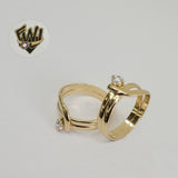 (1-3049-1) Gold Laminate - CZ Double Band Ring - BGF - Fantasy World Jewelry