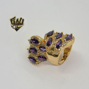 (1-3142-1) Gold Laminate - Purple Crystal Ring - BGO - Fantasy World Jewelry