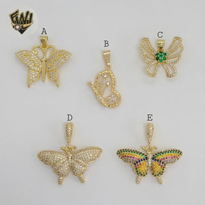 (1-2475) Laminado Oro - Colgantes Mariposa - BGO