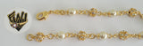 (1-0718) Gold Laminate-4mm Alternative Link Bracelet w/ Zircon- 7.5" -BGO - Fantasy World Jewelry