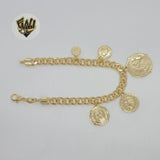 (1-0470) Gold Laminate - 6mm Curb Medals Bracelets - BGF - Fantasy World Jewelry