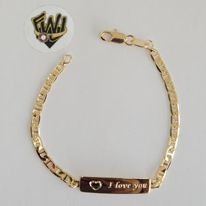 (1-0962) Gold Laminate - 3mm Mariner Link Baby Bracelet - 6" - BGF - Fantasy World Jewelry