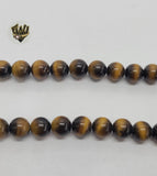 (MBEAD-160) 8mm Tiger Eye Beads - Fantasy World Jewelry