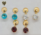 (1-1159) Gold Laminate - Zircon Earrings - BGO - Fantasy World Jewelry