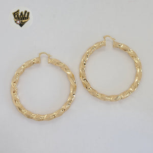 (1-2752-1) Gold Laminate - Twisted Hoops - BGO