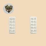 (2-3115) 925 Sterling Silver - Zircon Stud Earrings. - Fantasy World Jewelry