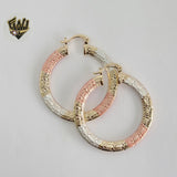 (1-2762) Gold Laminate - Three Tone Hoops - BGO - Fantasy World Jewelry