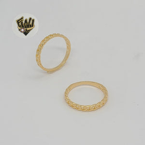 (1-3038) Gold Laminate - Curb Link Band Ring - BGF - Fantasy World Jewelry