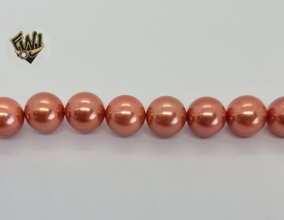 (MBEAD-46) 10mm Orange Pearls - Round - Fantasy World Jewelry