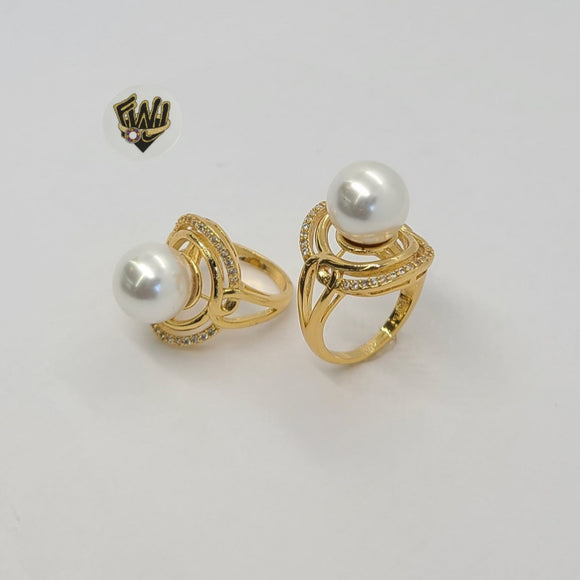 (1-3175-2) Gold Laminate - Pearl Ring - BGO - Fantasy World Jewelry