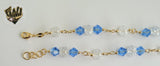 (1-0745) Gold Laminate-2mm Alternative Link Bracelet w/Beads- 7.5" -BGF - Fantasy World Jewelry