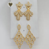 (1-1215-C) Gold Laminate - Long Earrings - BGO - Fantasy World Jewelry