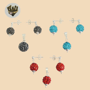 (2-6449) 925 Sterling Silver - Zircon Ball Set. - Fantasy World Jewelry