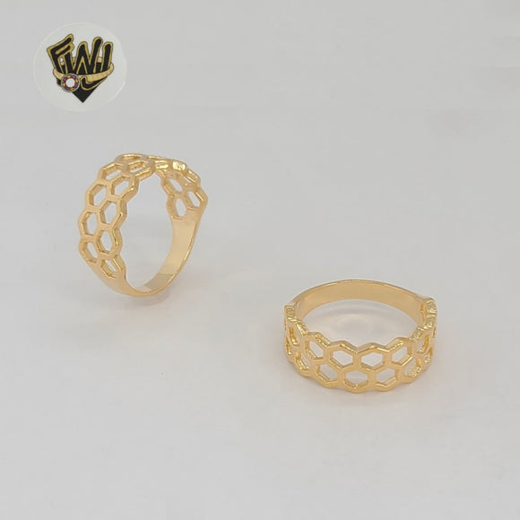 (1-3040) Gold Laminate - Honeycomb Band Ring - BGF