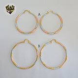 (1-2773-1) Gold Laminate - Three Tone Hoops - BGO