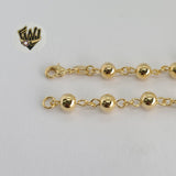 (1-0708) Gold Laminate - 6mm Balls Bracelet 7.5"- BGF - Fantasy World Jewelry