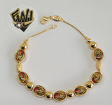 (1-0839) Gold Laminate -8mm Box Chain Bracelet - 7.5" - BGO - Fantasy World Jewelry