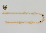 (1-0097) Gold Laminate - 3mm Rolo Link Elephants Anklet - 10" - BGF