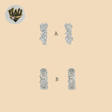 (2-4195) 925 Sterling Silver - Small Zircon Huggies.