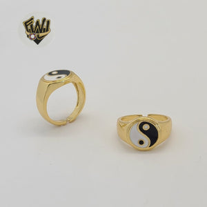 (1-3034-4) Gold Laminate - Yin and Yang Ring - BGO