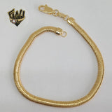 (1-0475-1) Gold Laminate Bracelet - 4mm Magic Herringbone Bracelet - 7" - BGF - Fantasy World Jewelry