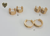 (1-2678-F) Gold Laminate - Zircon Hoops - BGO - Fantasy World Jewelry