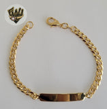 (1-0952) Gold Laminate - 4mm Curb Link Baby Bracelet - 6" - BGF - Fantasy World Jewelry